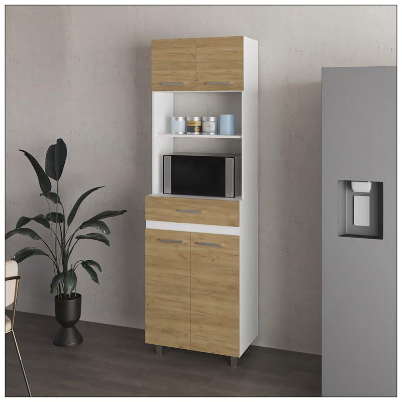 Garde-manger Lakeridge - Solution de rangement moderne avec finition en bois blanc et macadamia
