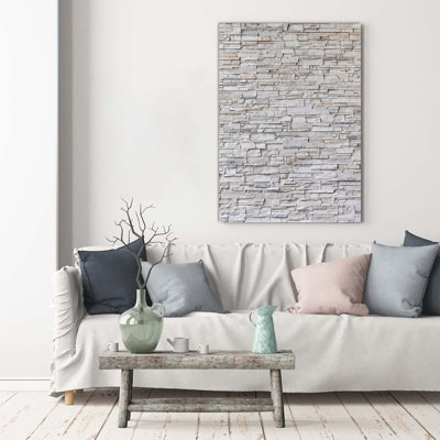 A stone wall 1 Piece Wrapped Canvas Wall Art