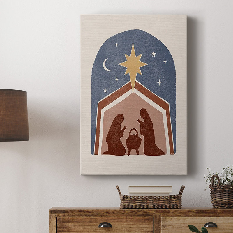 Boho Nativité I, toile tendue avec châssis de qualité supérieure - prête à être accrochée, H 48 po x l 32 po x P 1 po