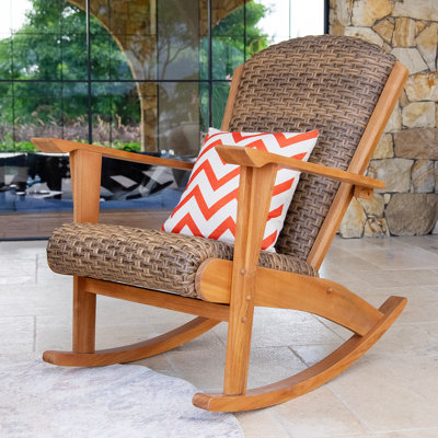 Chaise berçante d'extérieur en teck indonésien Deaires