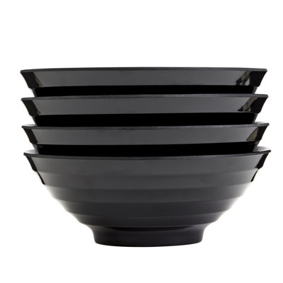 INFUSE 4-Piece Melamine Nesting Ramen Bowl Set