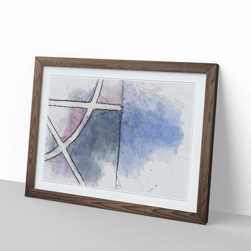 Keeping the Angles in Abstract - Framed Print, Walnut, 35cm H x 50cm W x 2cm D