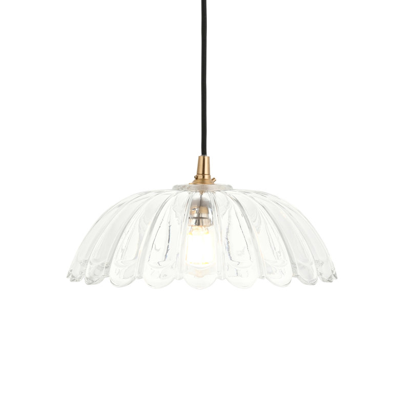 1 - Light Brushed Brass Pendant, Black
