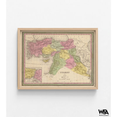«Turquie en Asie 1849» par cartes anciennes, impression de carte ancienne de la Turquie, décor de carte du Continent asiatique, art mural grand bureau, carte de Turquie antique