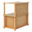 Table de chevet en bois avec tablettes ouvertes et armoire de rangement