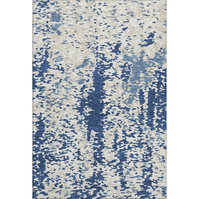 Premium Machine Washable Prisco Navy Rug