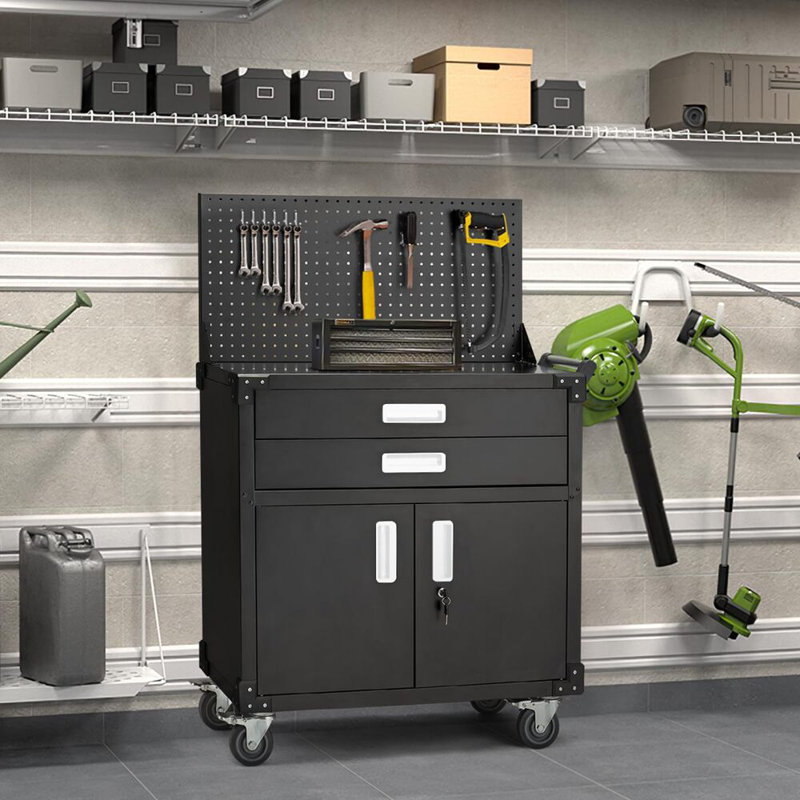 Work Bench For Garage, Black/White Handle