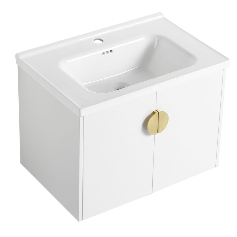 Meuble-lavabo simple 27,89 po avec plateau en céramique Dennings