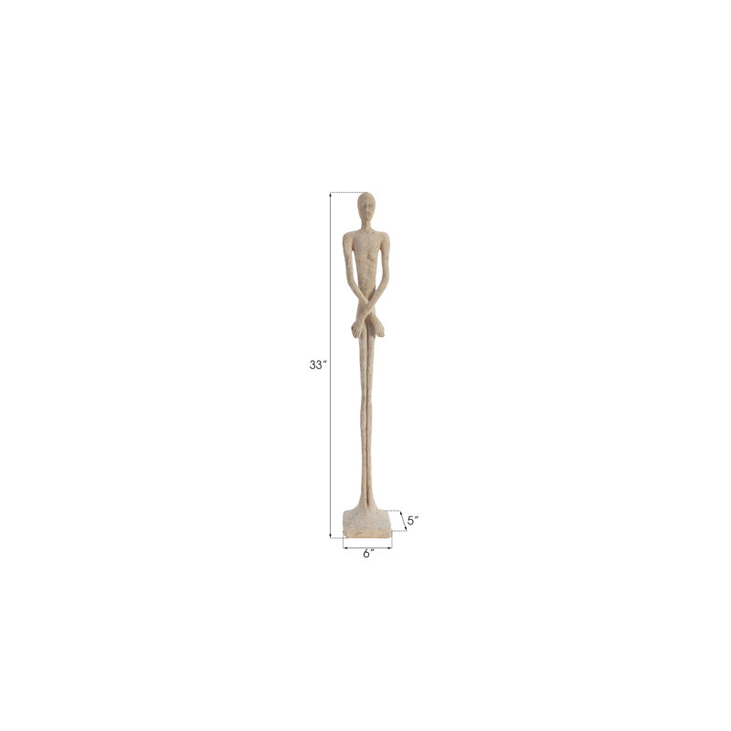 Lloyd Skinny Male Statue, Roman Stone, 33" H x 6" W x 5" D
