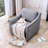 360 Degree Swivel Living Room Chair With Cotton Linen Cover And Metal Base Wooden Legs Grey