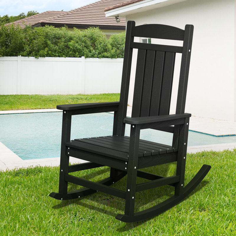 Chaise berçante en PEHD Adirondack, Noir