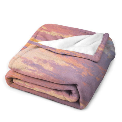 Jeté en flanelle de luxe Sunset_1 rose, couverture douce et chaude pour le canapé-lit du salon