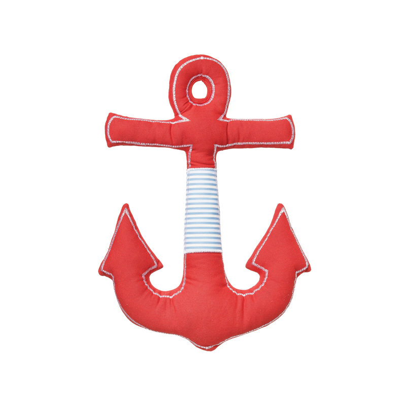 Anchor Shaped Applique and Embelishe Throw Pillow