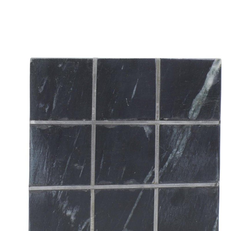 Ensemble de jeu noir Tic Tac Toe noir avec incrustation argent