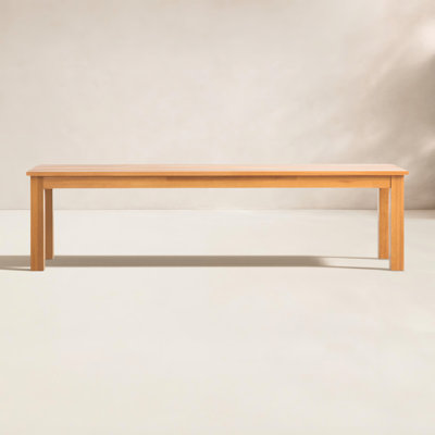 66" W Solid Eucalyptus Wood Outdoor Backless Bench