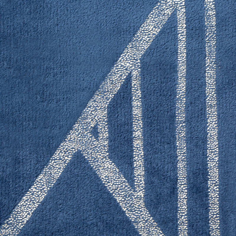 Polyester Geometric Shapes Bedspread, Blue