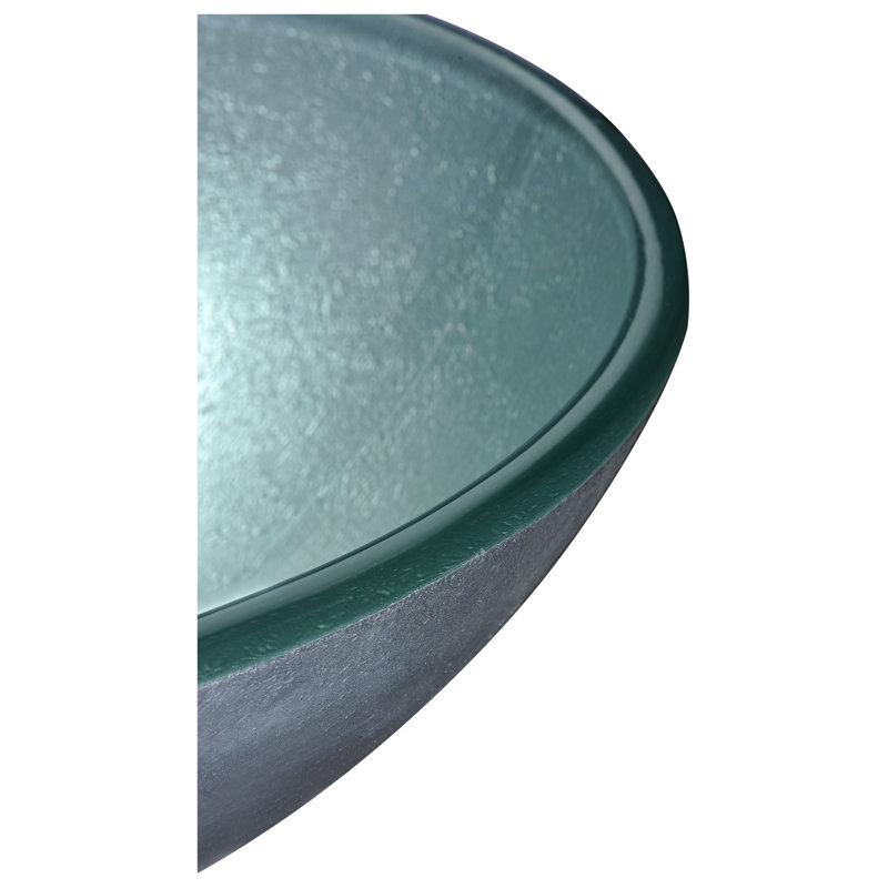 Spirito Silver and Green Glass Circular Vessel Sink