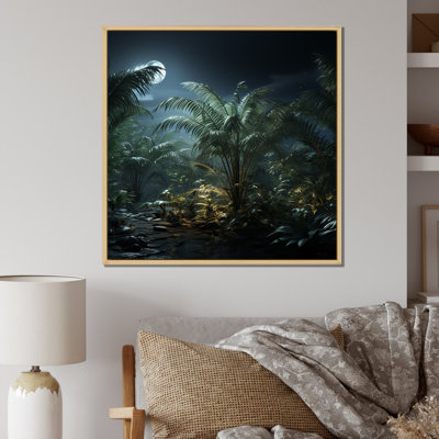 Clair de lune, palmiers, forêt II