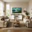 Tv Stand For Tvs Up To 70" with 2 Sliding Barn Doors and Built-In Charging Station-1939532039