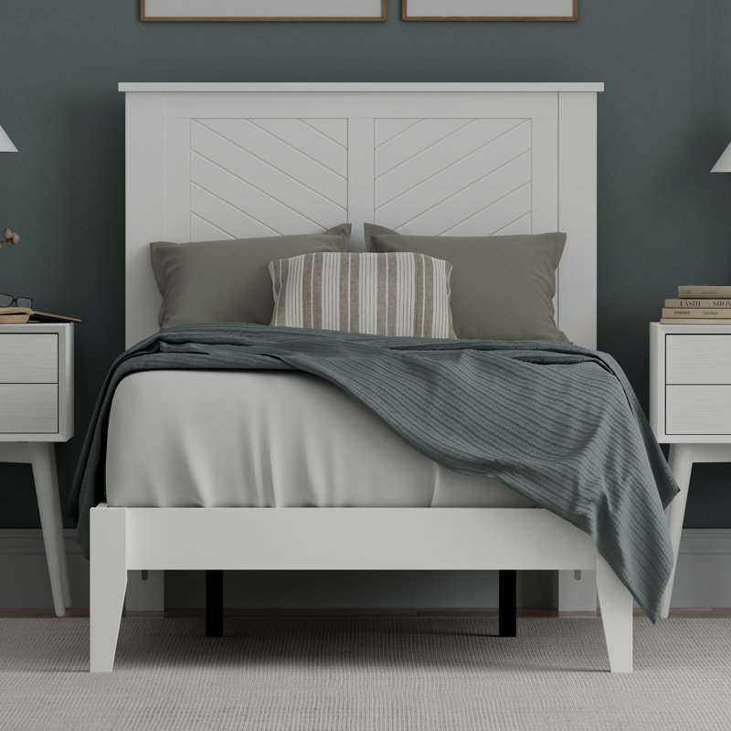 Palmdale Solid Wood Platform Bed, Twin, White