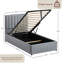 Fabric Ottoman Bed Frame With Hydraulic Lift-Up Storage, Slatted Base, Modern Design-1165355624-1165355639