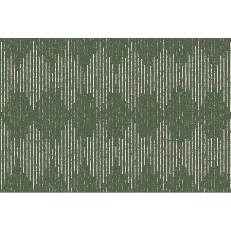 Tapis de couloir Modern Modern, Green/Beige, Rectangle 9' x 12'