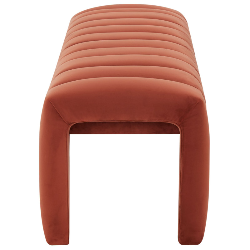 Bellisima Upholstered Bench, Rust Velvet