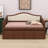 Elegant Sofa Bed Featuring Upholstered Button-Tufted Backrest and Hidden Trundle-750792853