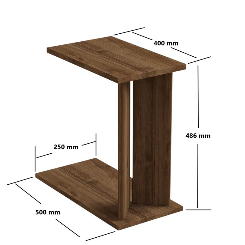 Table d'appoint moderne 19,7 po x 19,1 po x 15,7 po | 100% panneau de particules enduit de mélamine, épaisseur: 0,7 pouce | Conception élégante et fonctionnelle pour le salon ou la chambre à coucher, durable et facile à nettoyer