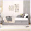 Structure de lit plateforme moderne avec 2 tiroirs-1281126554