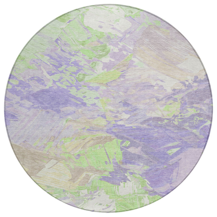 Machine Washable Indoor/Outdoor Cinead ACN1713 Lavender Rug