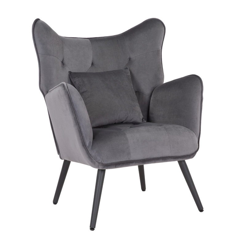 Fauteuil en polyester capitonné de 29,5 pouces de largeur