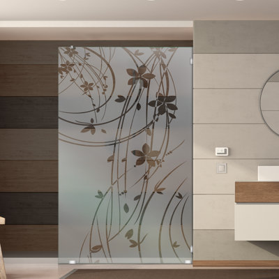 Panneau de verre trempé sablé givré l 25 1/2 po x H 75 po pour cabines de douche modernes