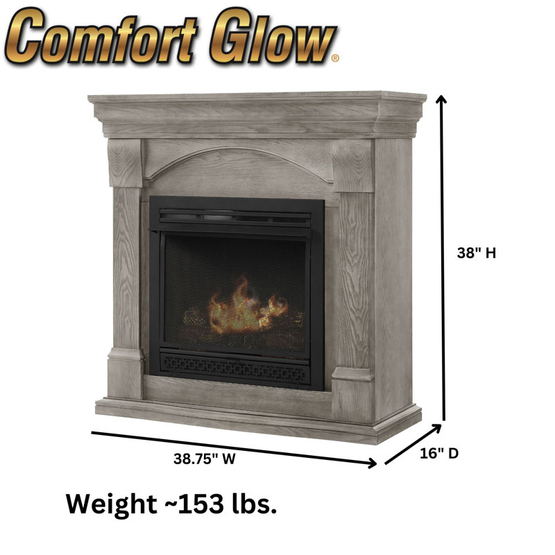 Comfort Glow Dual Fuel Ventless Gas Fireplace 26000 BTU Heats Up To 900 sq ft - GFD3840T