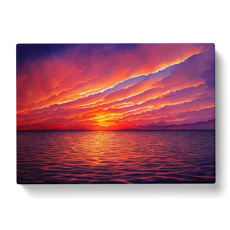 Admirable Sunset Seascape - Wrapped Canvas, 40cm H x 60cm W x 3cm D