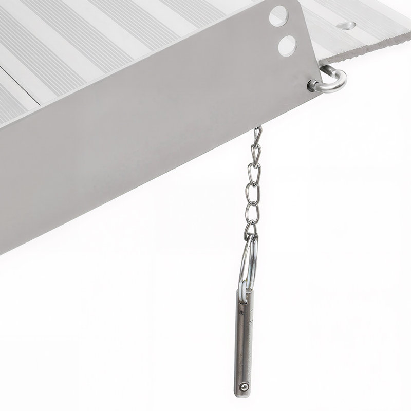 Rampe portative en aluminium pour fauteuil roulant pliable avec poignée et surface nervurée