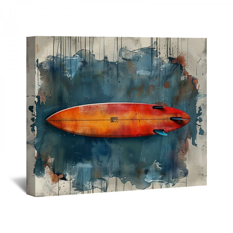 «Surfboard» sur toile, H 11 po x l 14 po x P 3 po