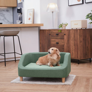 Teamson Pets Linen Sofa Dog Bed for Small/Medium Dogs