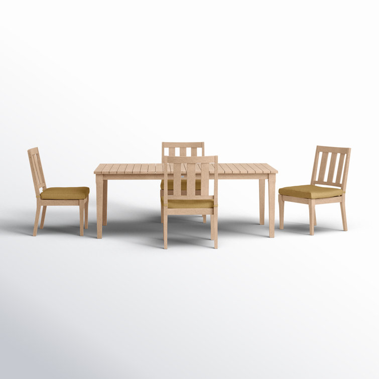 Samya 81.4'' Rectangular 4 - Person Outdoor Dining Set with Cushions
