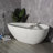 59 Inch Small Size Artificial Stone Solid Surface Freestanding Bathroom Bathtub
