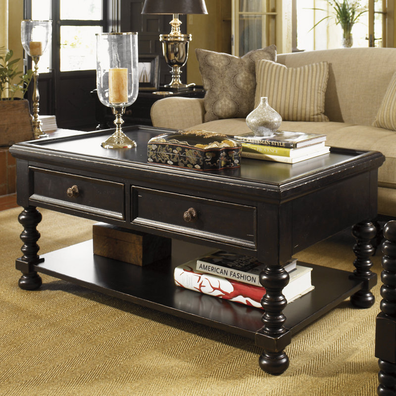 Traditional Brown Rectangular Wood Shelf Table with Storage