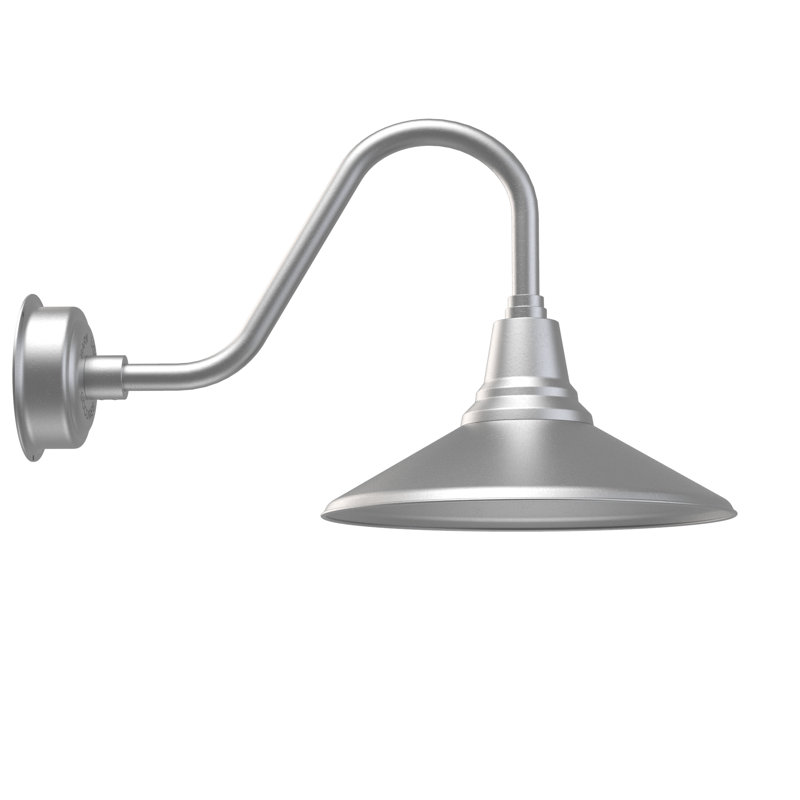 Luminaire de grange d'extérieur Albali, Argent galvanisé, H 15,07 po x l 16 po x P 27 po