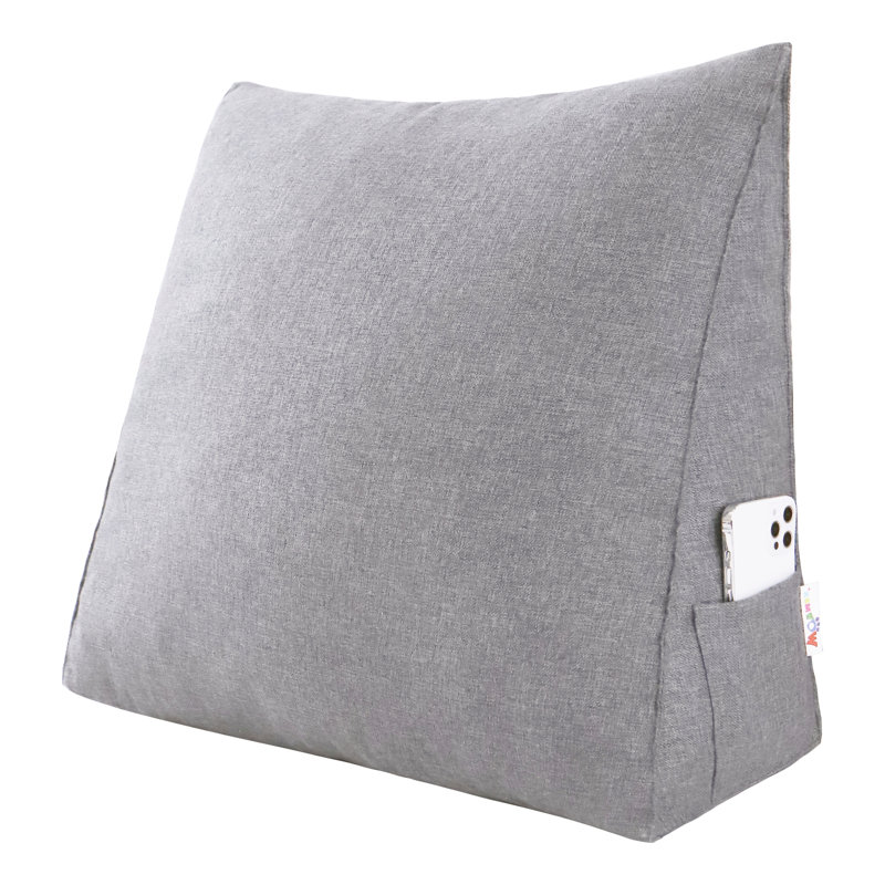 Triangular Backrest Cushion, Grey, 50cm x 60cm
