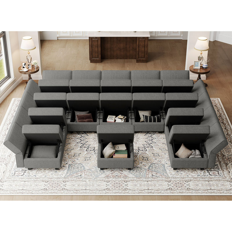 Neemi Modular Sleeper Sectional Sofa Couch Oversized U Shaped Sofa With Storage Convertible Sofa Set With Ottoman Sectional Sofa