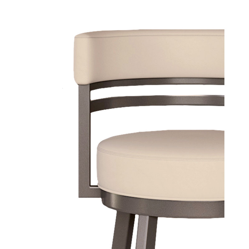 Tabouret de bar et de comptoir Belvie, Tabouret de comptoir (siège d'une hauteur de 26 p, Gris silex, Crème, crème