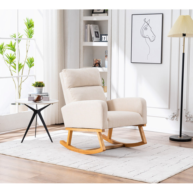 Chaise berçante en lin, Beige