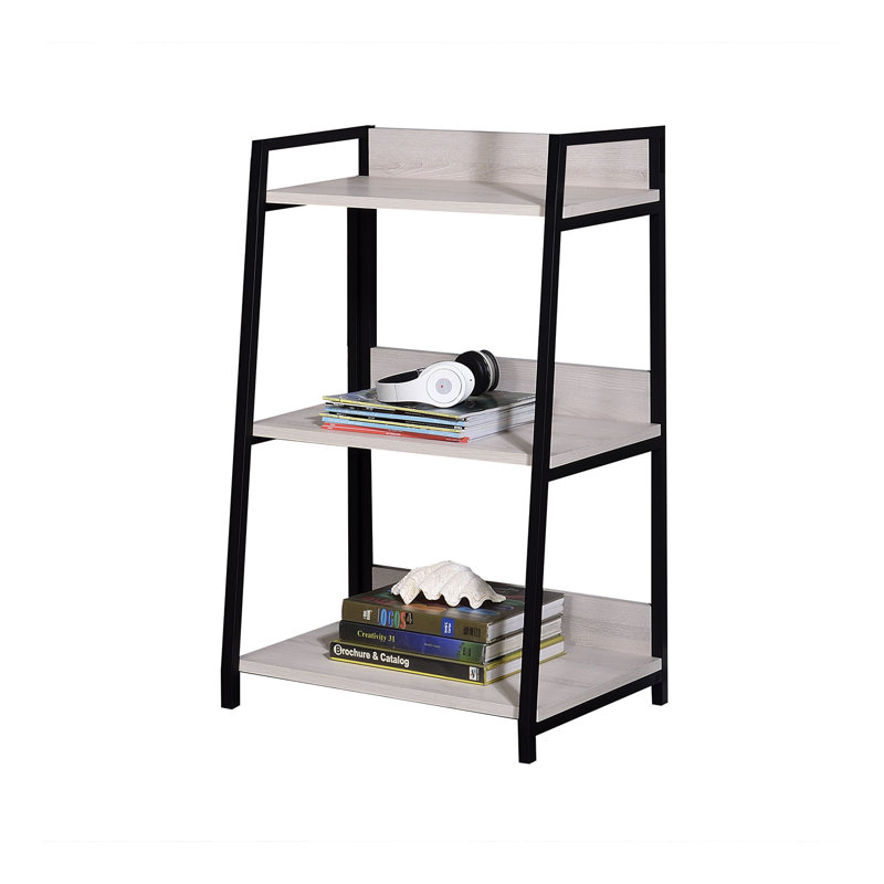 Ahlexis Ladder Bookcase with Open Compartments, (3 Shelves) 37" H x 24" W x 16" D, Beige incorrect