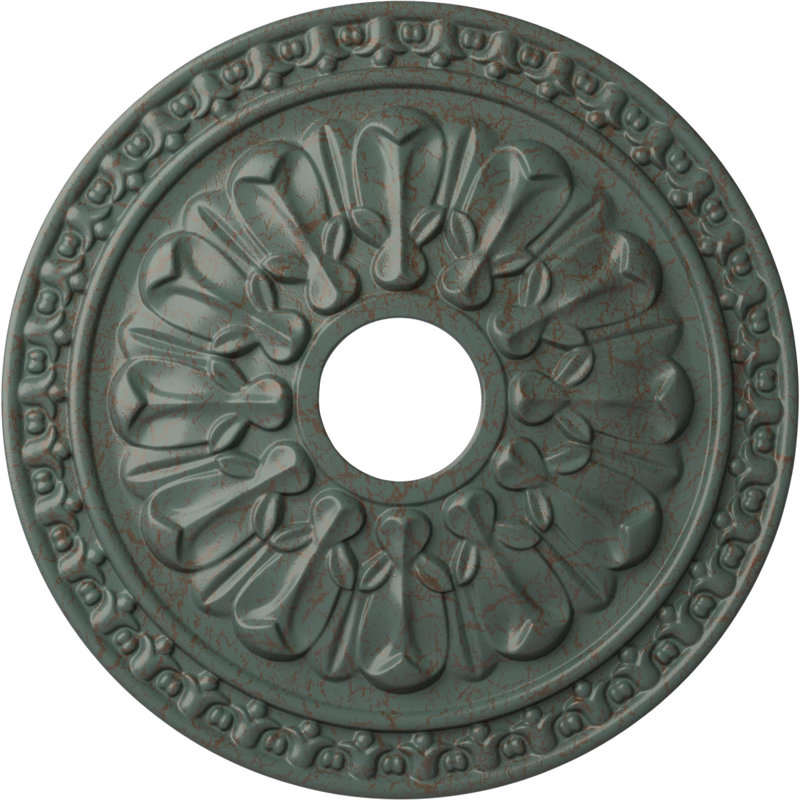 Médaillon de plafond Endurathane Amelia, DE 19 5/8 po x P 3/4 po (convient aux auvents jusqu'à 2 3/8 po), finition perle noire peinte à la main