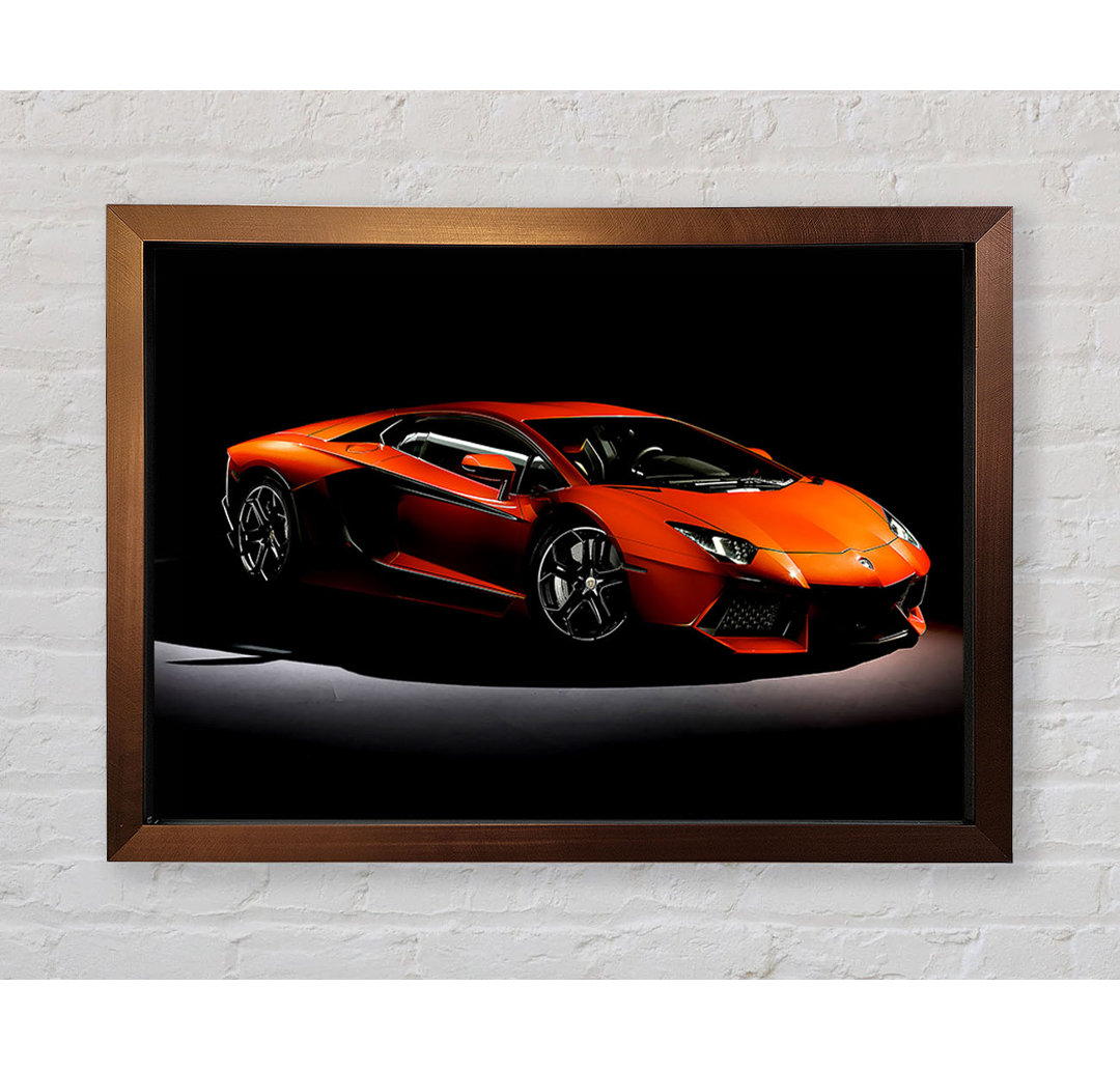 Lamborghini Aventador Orange Gerahmter Druck