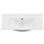 Meuble-lavabo de style campagnard de 76 cm (30 po) avec lavabo en céramique, rangement inclinable, 3 tiroirs et armoire centrale, tablette réglable, porte-serviettes réversible, en pin massif.